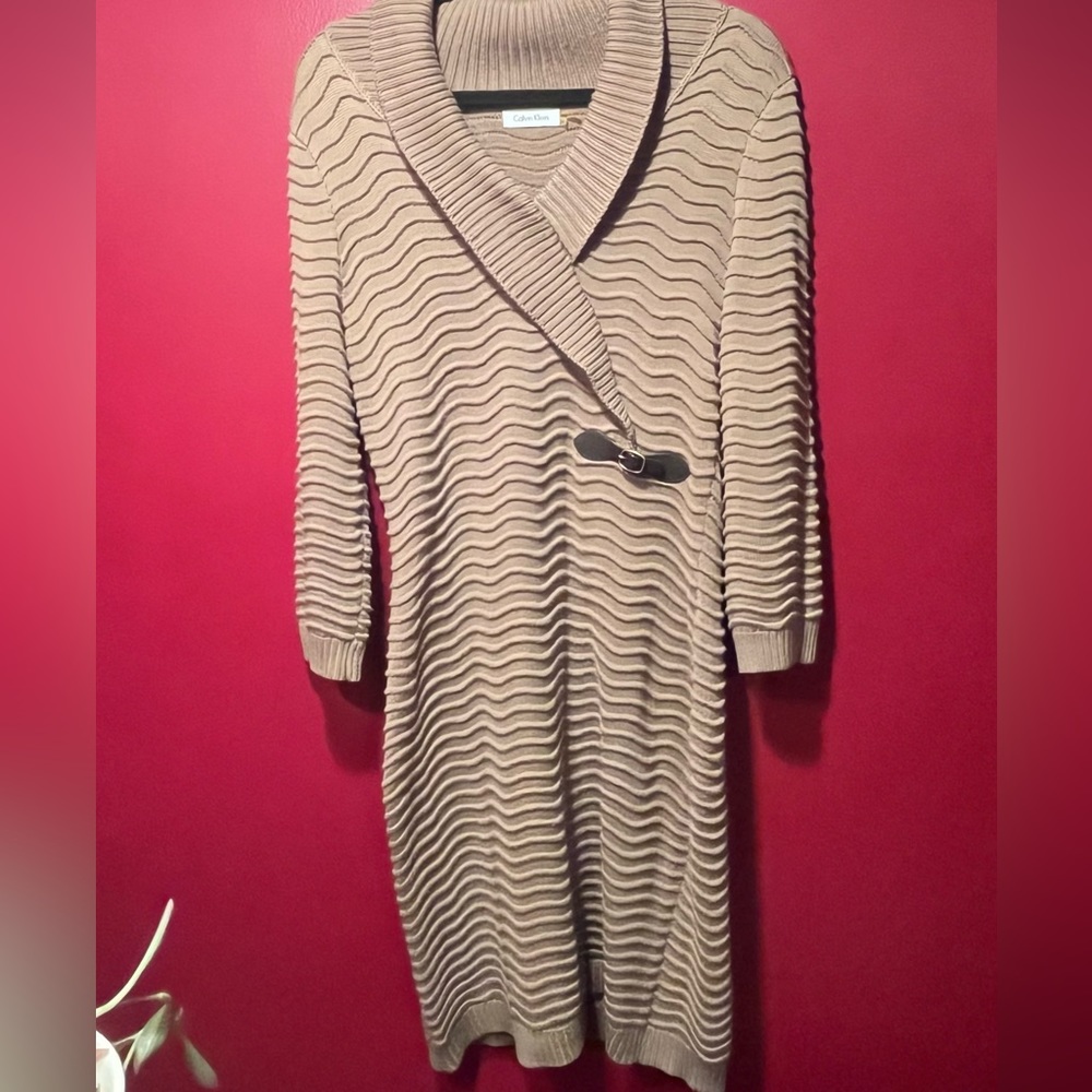 Calvin Klein Light Brown Sweater Dress